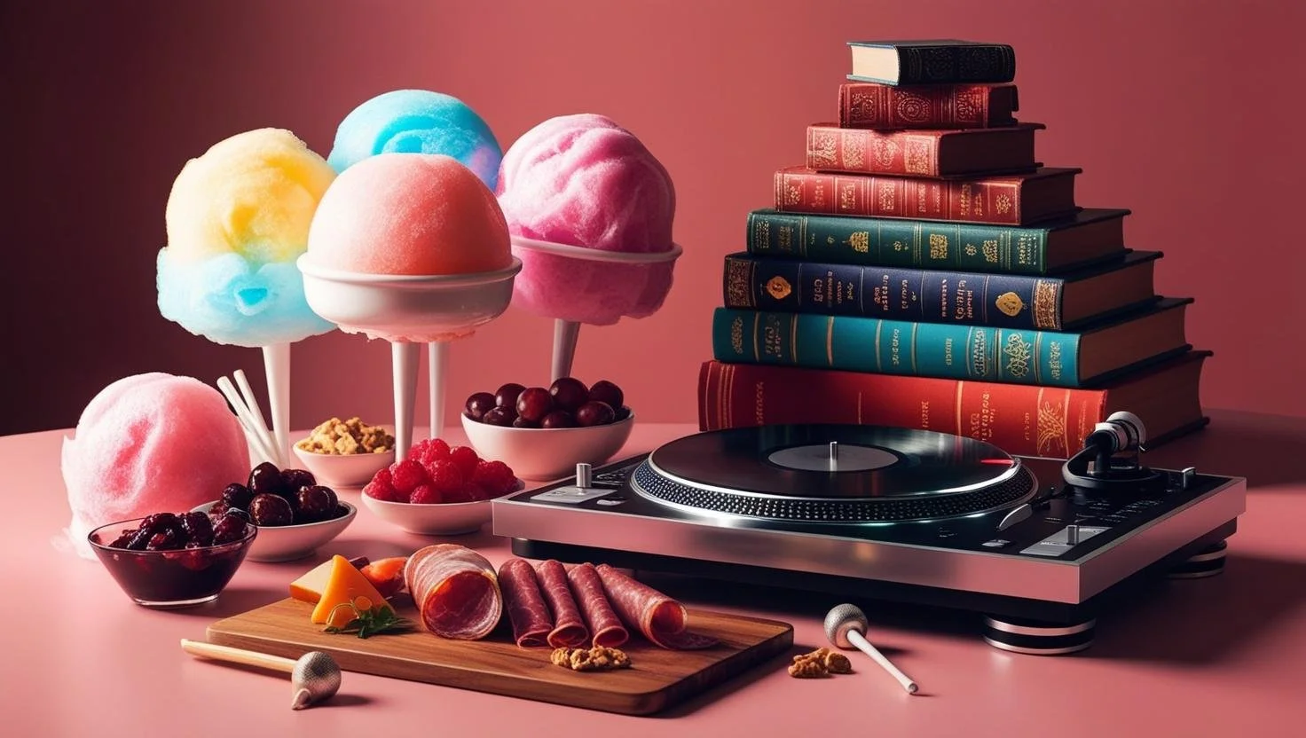 Charcuterie cotton candy books dj.JPG