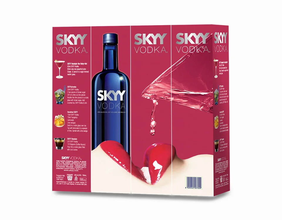 CampariGruppo_SkyyVodka_Bottle_Packaging_OnShelf_Demonstration