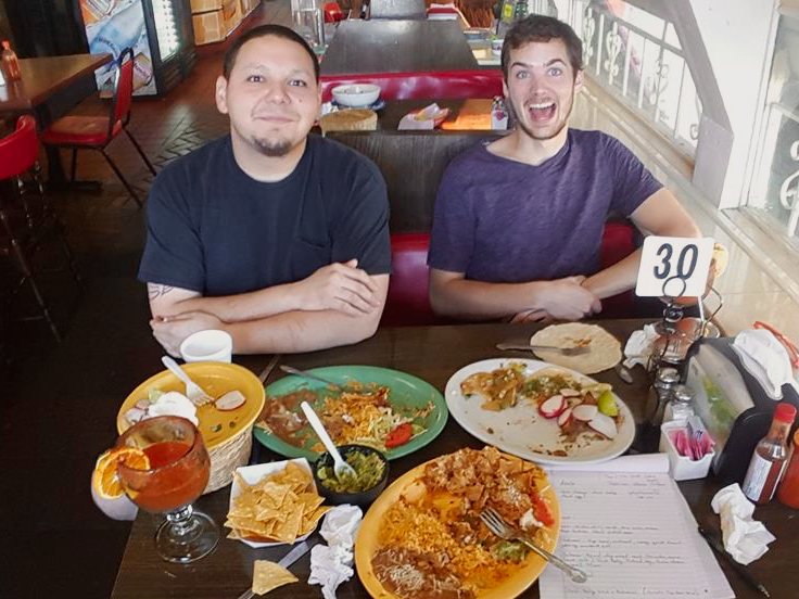 Jesus and Jared taking a break from menu planning to smile for the camera...