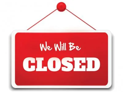 We Will be Closed Tomorrow & Sunday