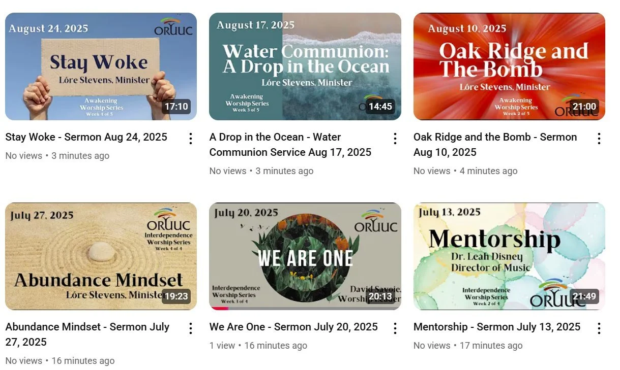 Check out sermons from July 2024 to the present on our YouTube channel!