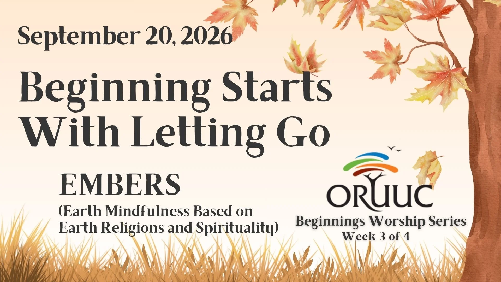 Sunday Morning Worship: Beginning Starts With Letting Go