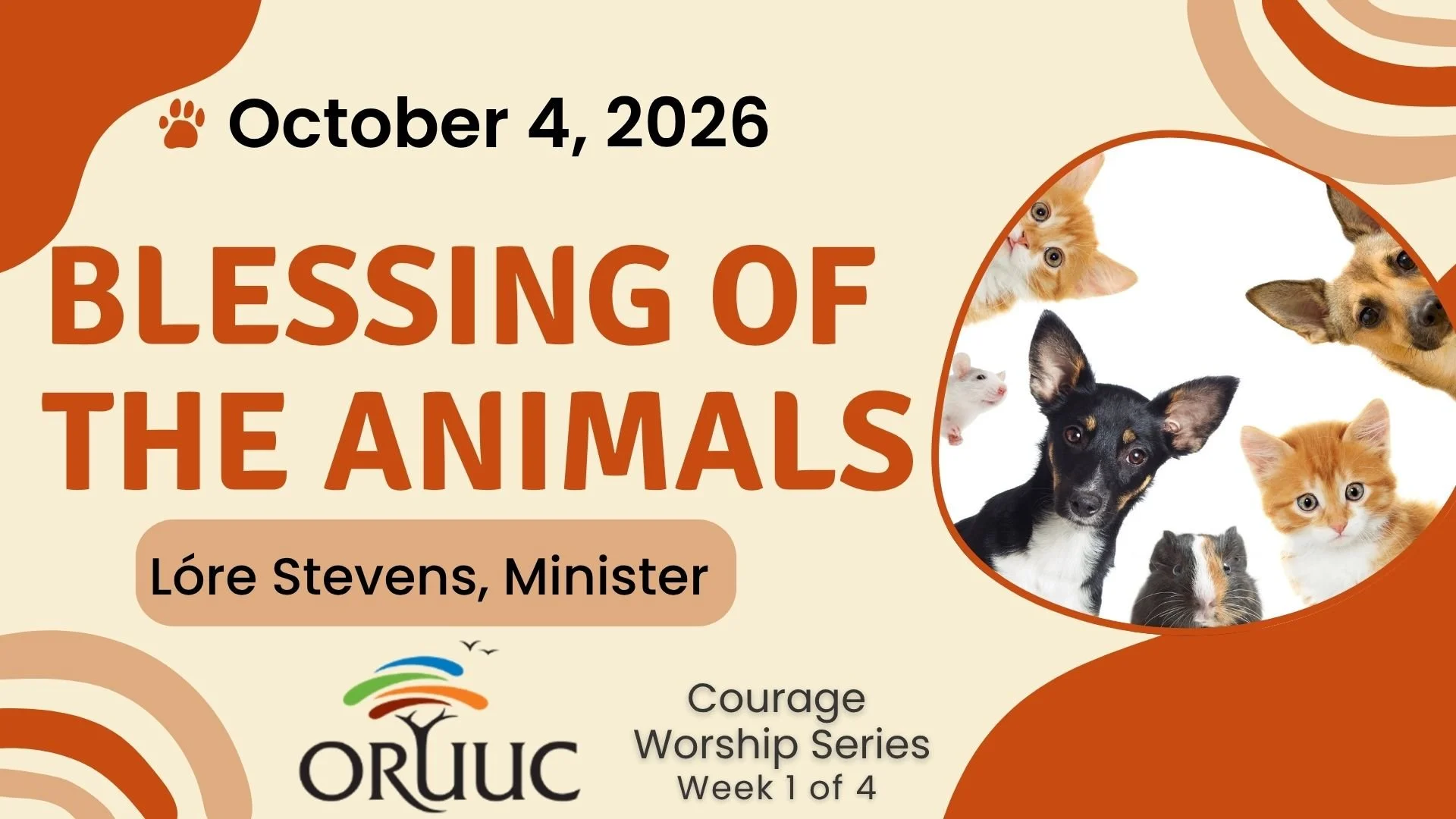 Sunday Morning Worship: Blessing of the Animals