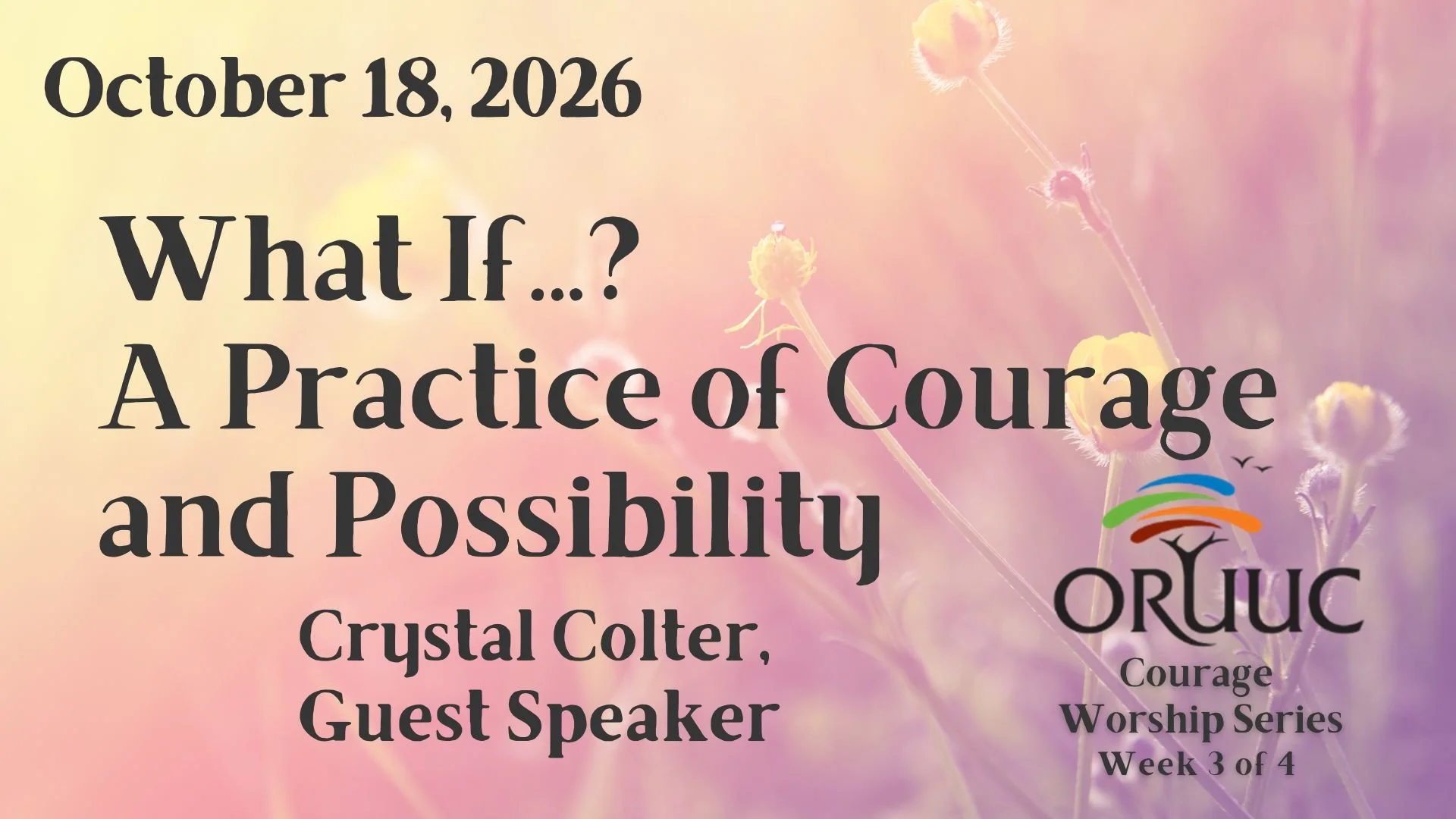 Sunday Morning Worship: What If…? A Practice of Courage and Possibility