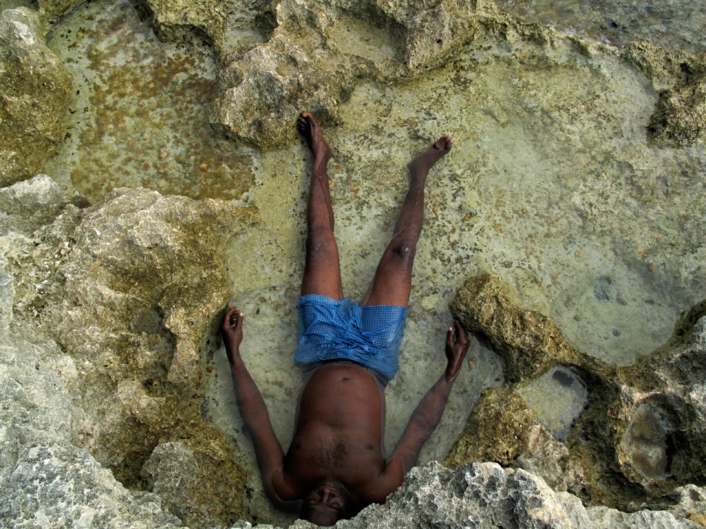  Chemist in a tidal pool: Negril, Jamaica 