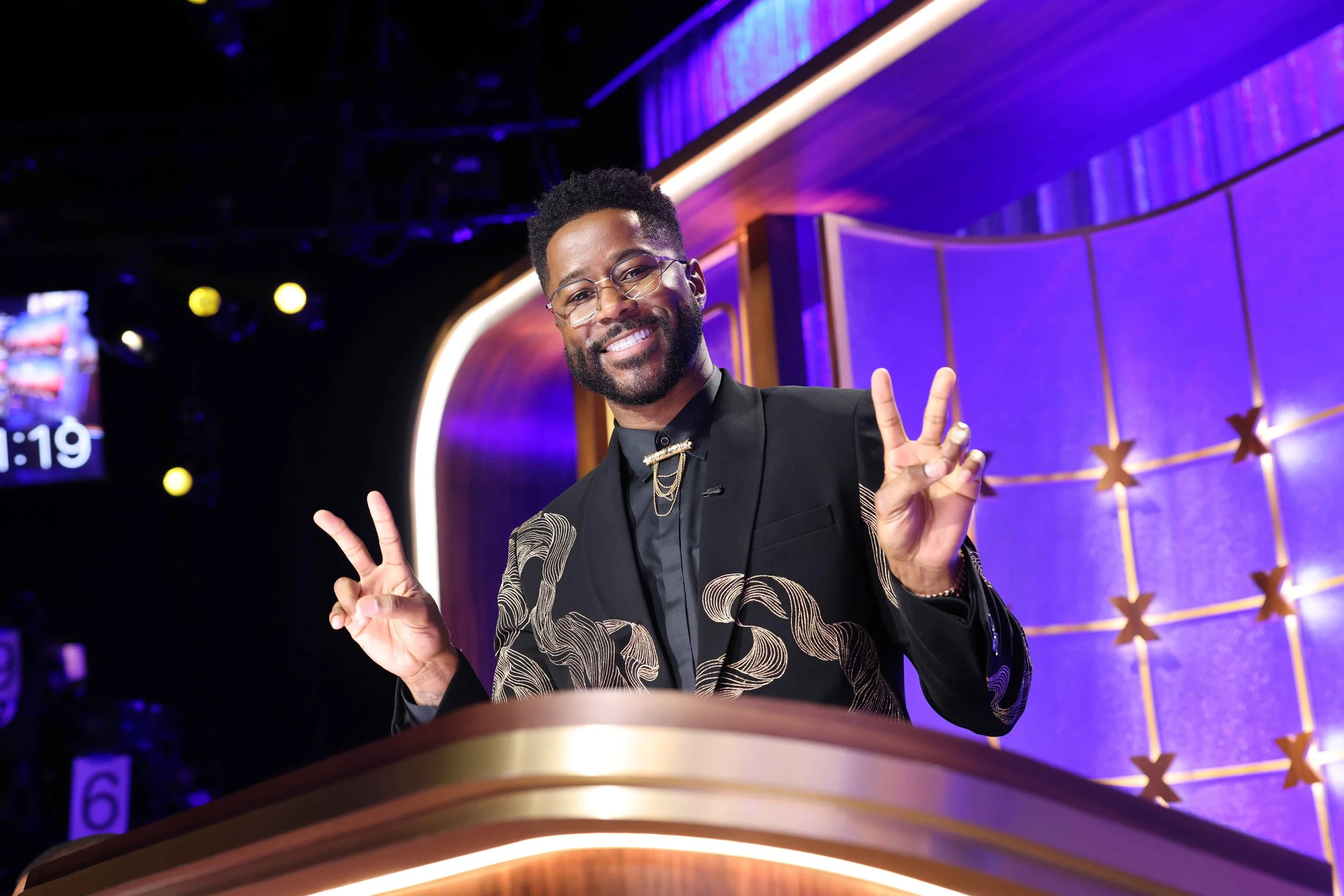  Nate Burleson on the set of Hollywood Squares - June 2025 