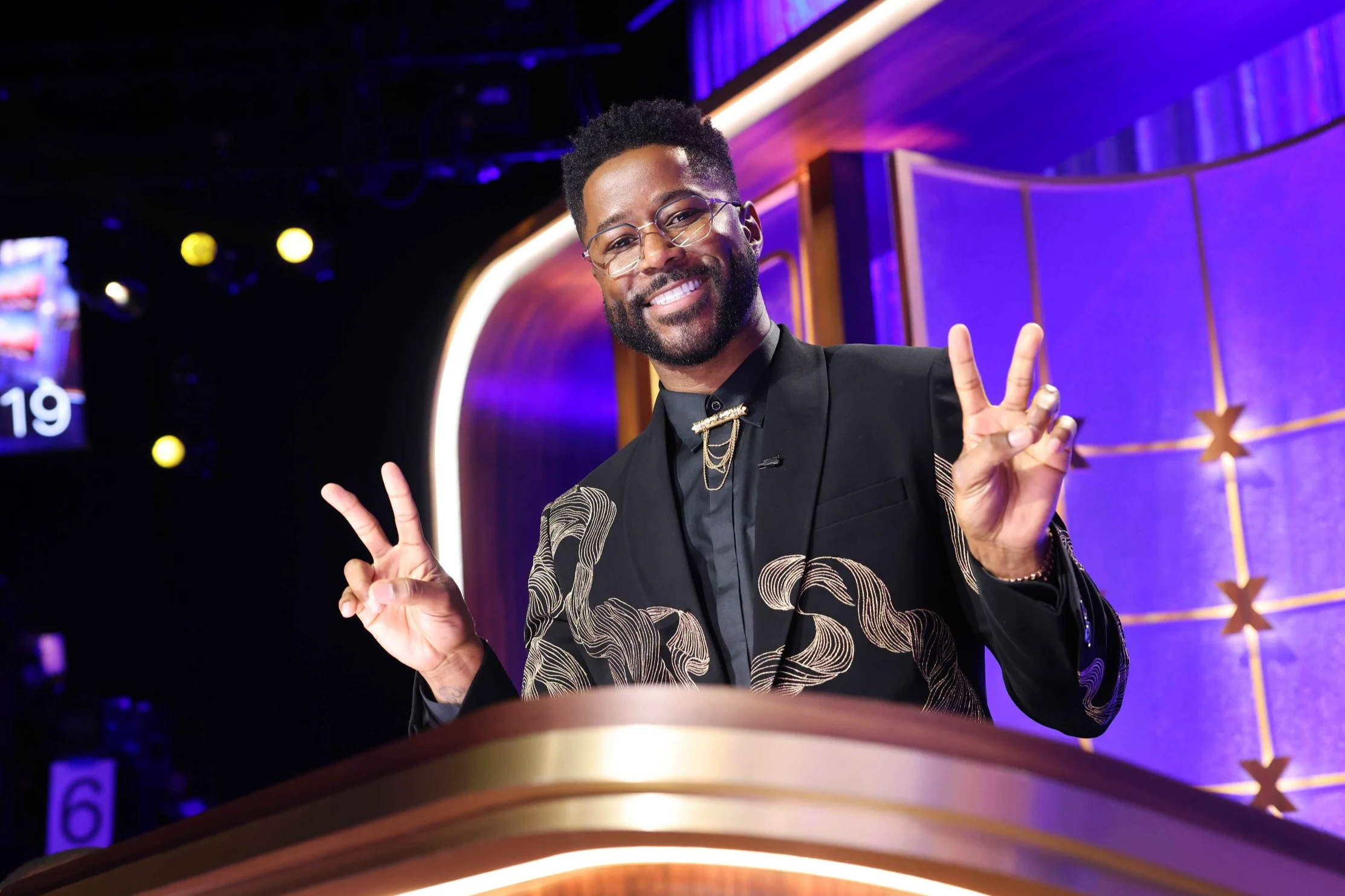  Nate Burleson on the set of Hollywood Squares - June 2025 