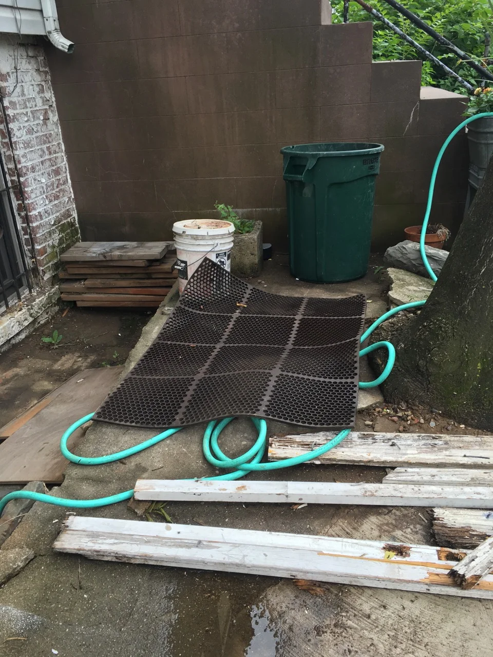 Formerly leading water into the house