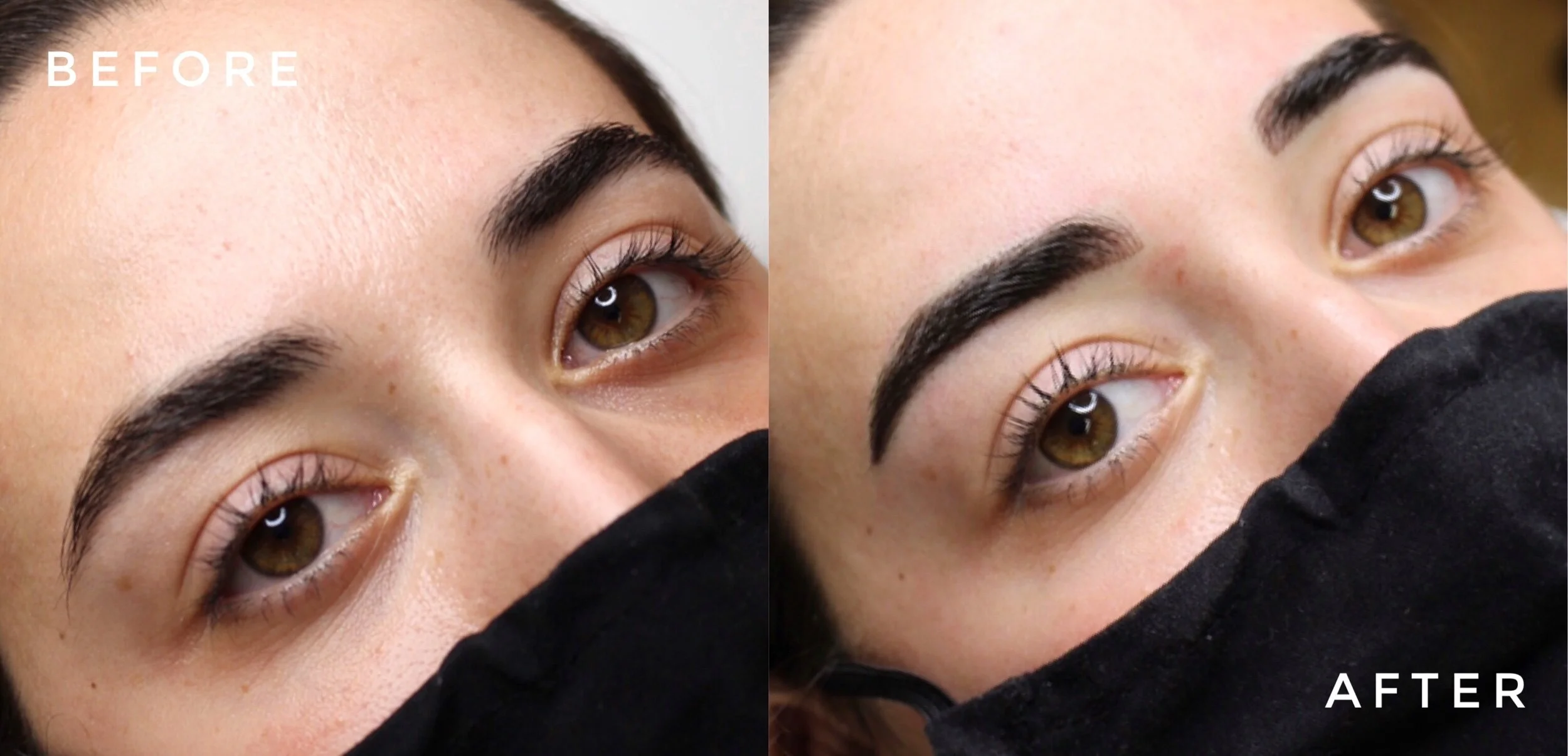  Hair stroke with powder shading. 