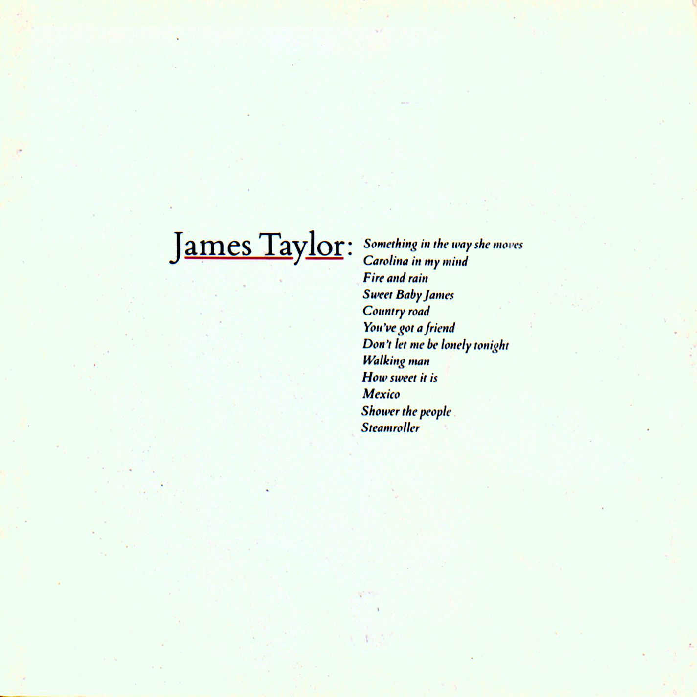 Greatest Hits Volume 1 James Taylor