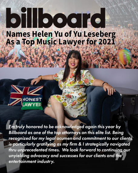 Billboard Names Helen Yu of Yu Leseberg As A Top Music Lawyer for 2021