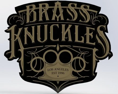 Solidworks 3D Mockup of the Brass Knuckles Sign
