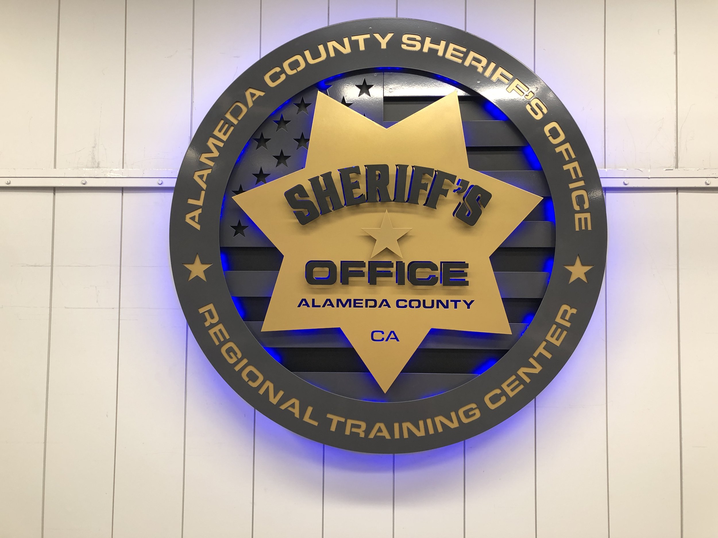 Alameda County Sheriff's Office Multi layer lit interior flag.JPG