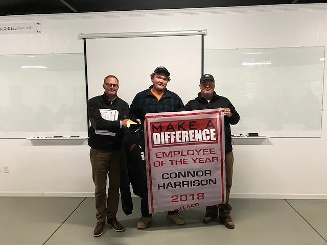 Connor is presented his Make a Difference award.