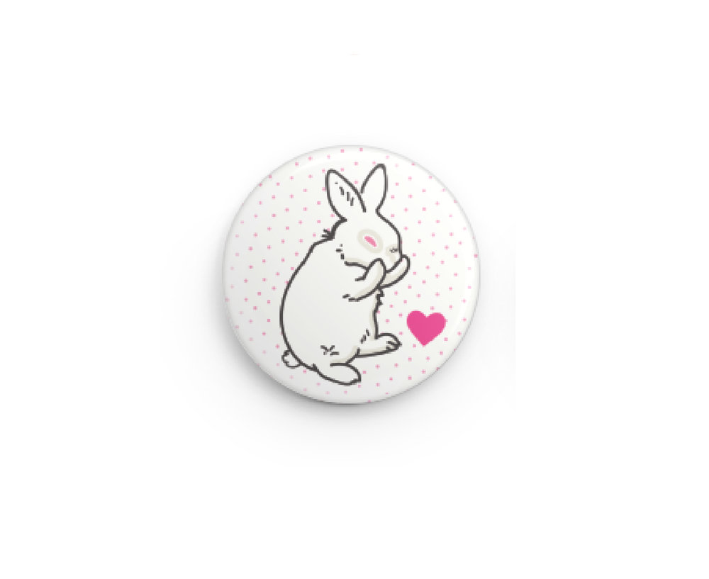Button Your Way White Bunny
