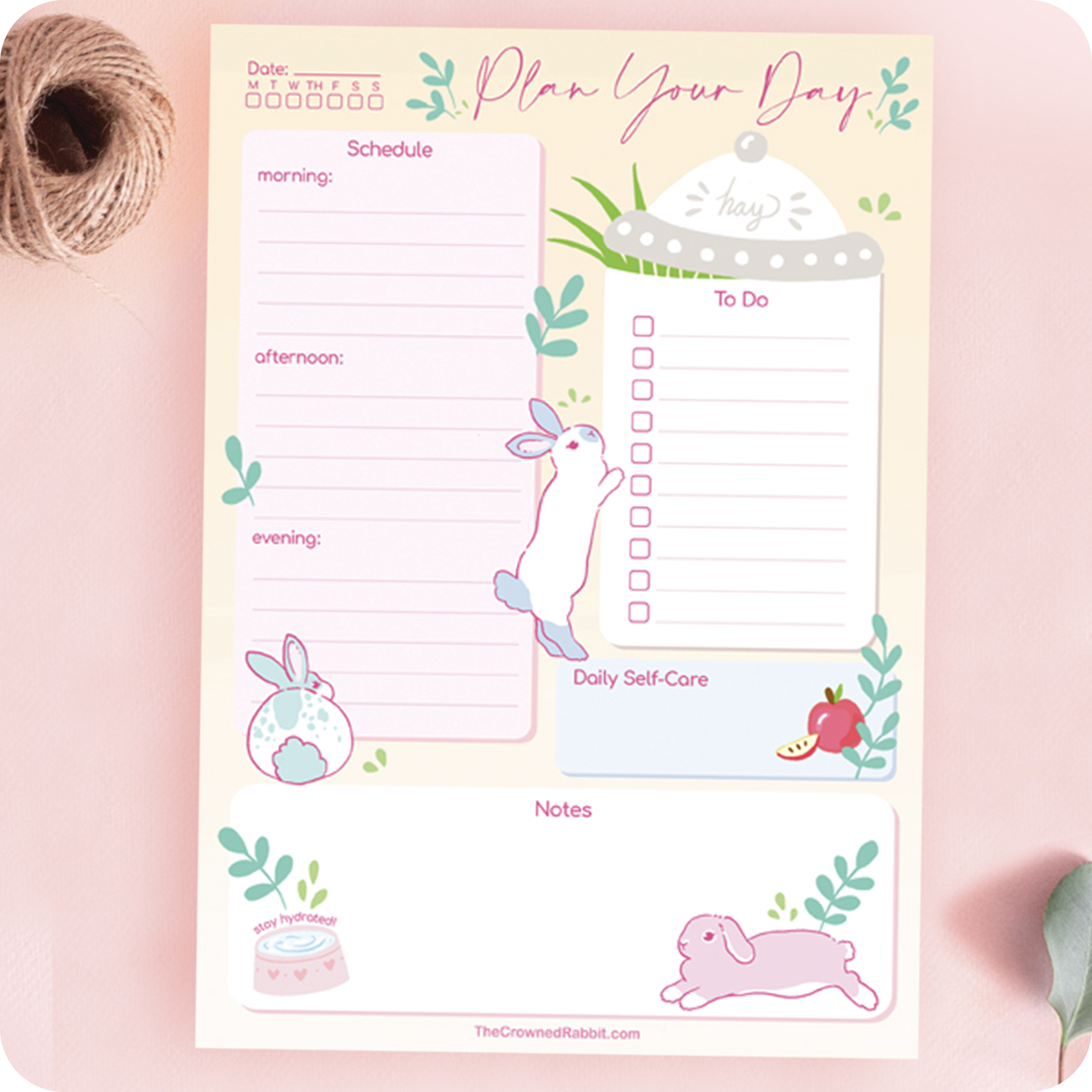 Daughter curriculum coupon Plan Your Day Rabbit Memo Pad A5 — The Crowned Rabbit