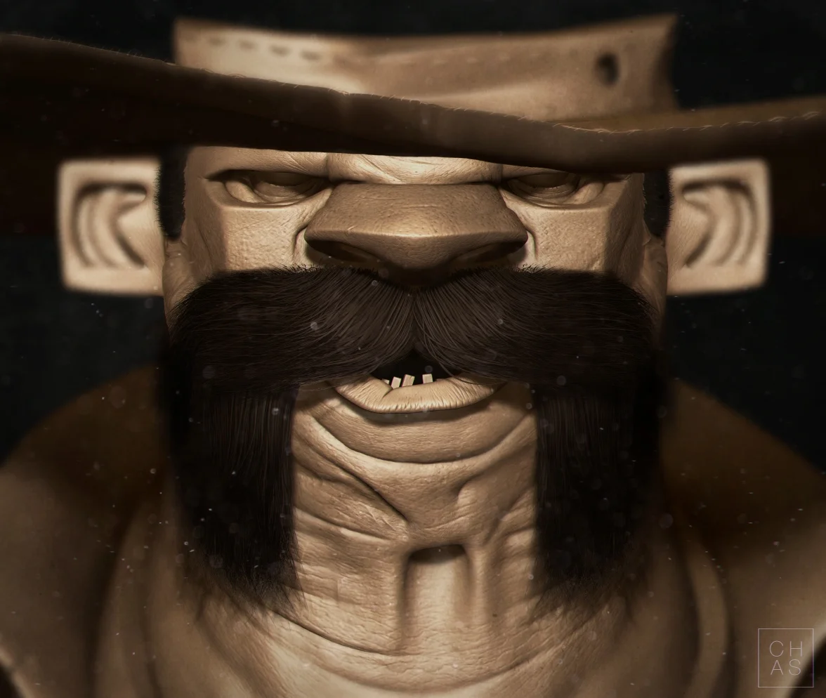 Gunslinger High Poly Headshot