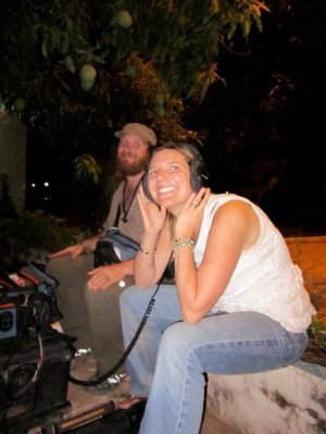 Kiley Kraskouskas in Bamako, Mali directing the documentary, The Last Song Before the War.