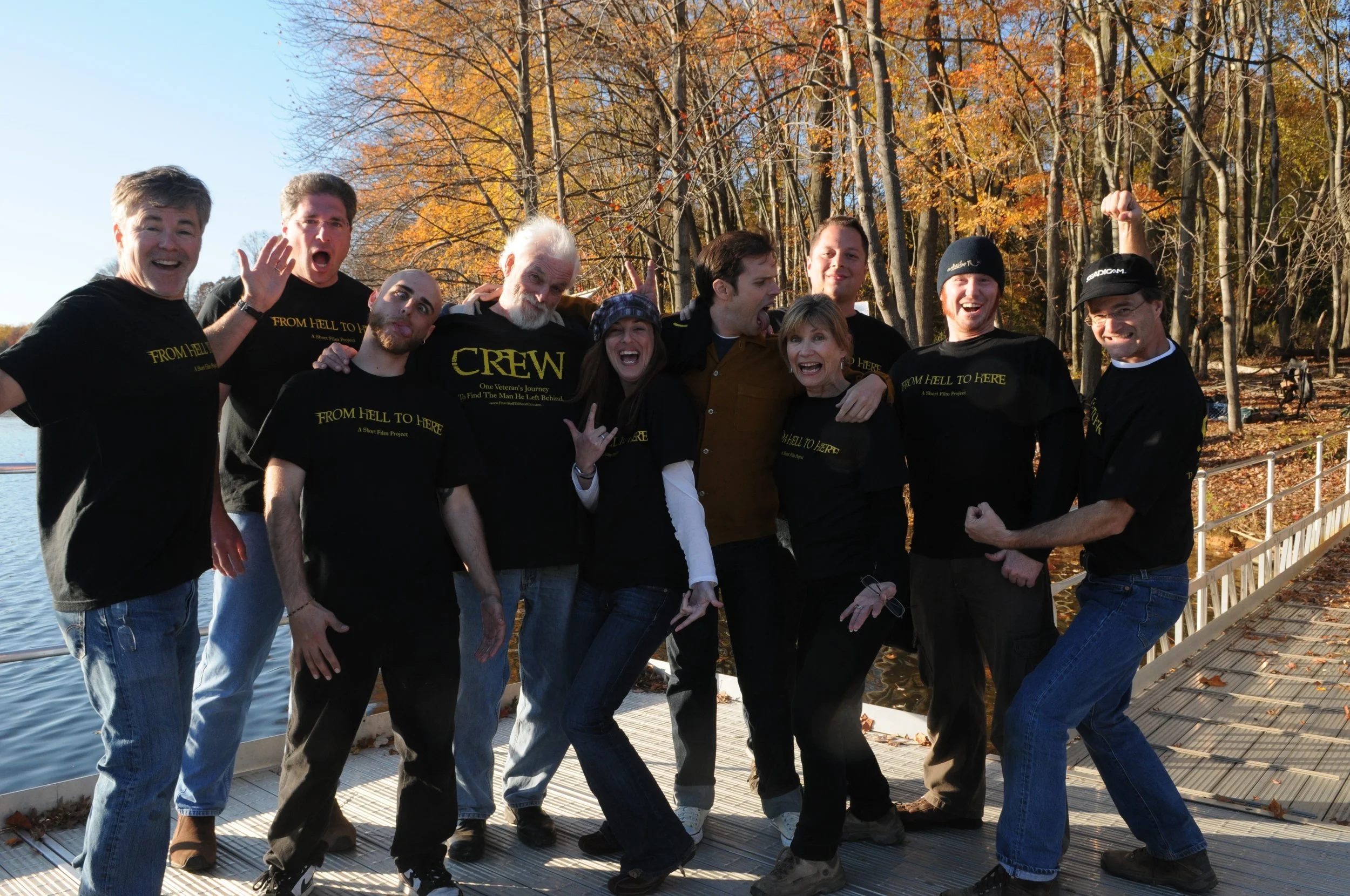 Rachell Shapiro with the cast and crew from her film, From Hell to Here.