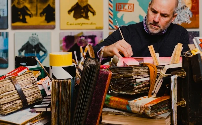 1. Brad Thomas_Working on Artist's Books 2017_Photography by Caylon Hackwith.jpg