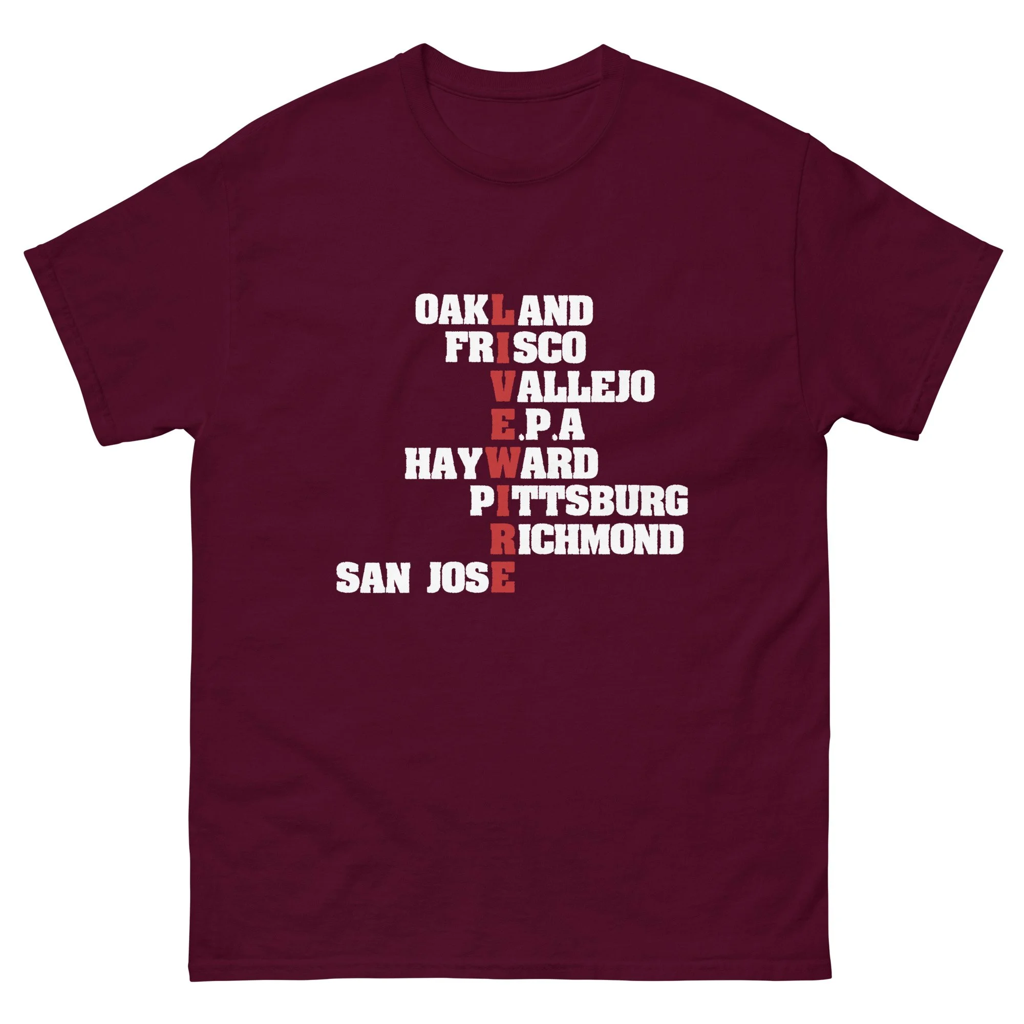 unisex-classic-tee-maroon-front-678c8b3dae44e.jpg