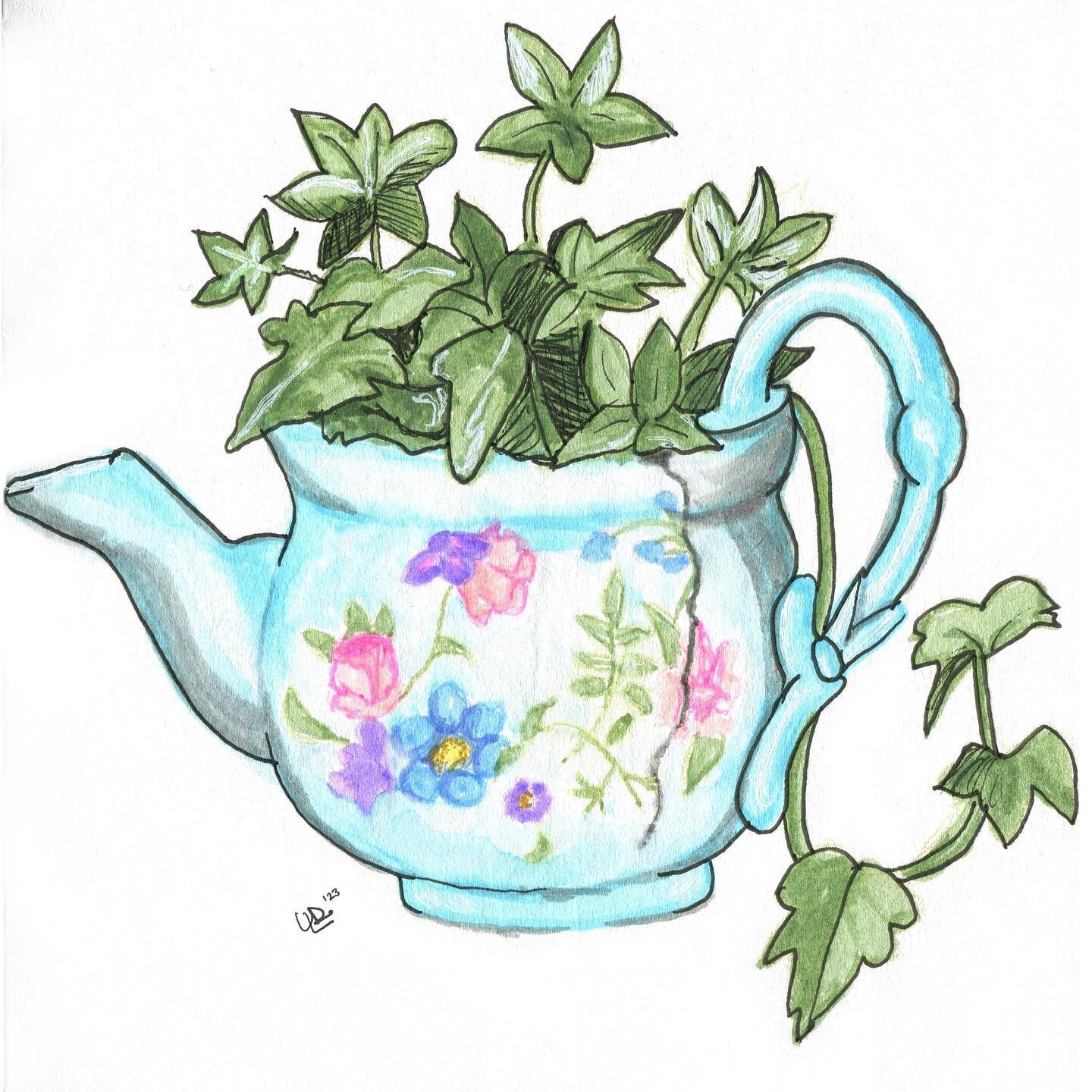 ✨🪴🫖🌸✨
.
.
.
.
.
.
.
.
.
.
#artistsofinstagram #illustration #illustrator #watercolormarkers #teapot #ivy #newenglandartist #sketchbook #botanicalart #artoftheday #mixedmedia #sketch #artsupporters #art #drawing #artwork #watercolor #illustratorson