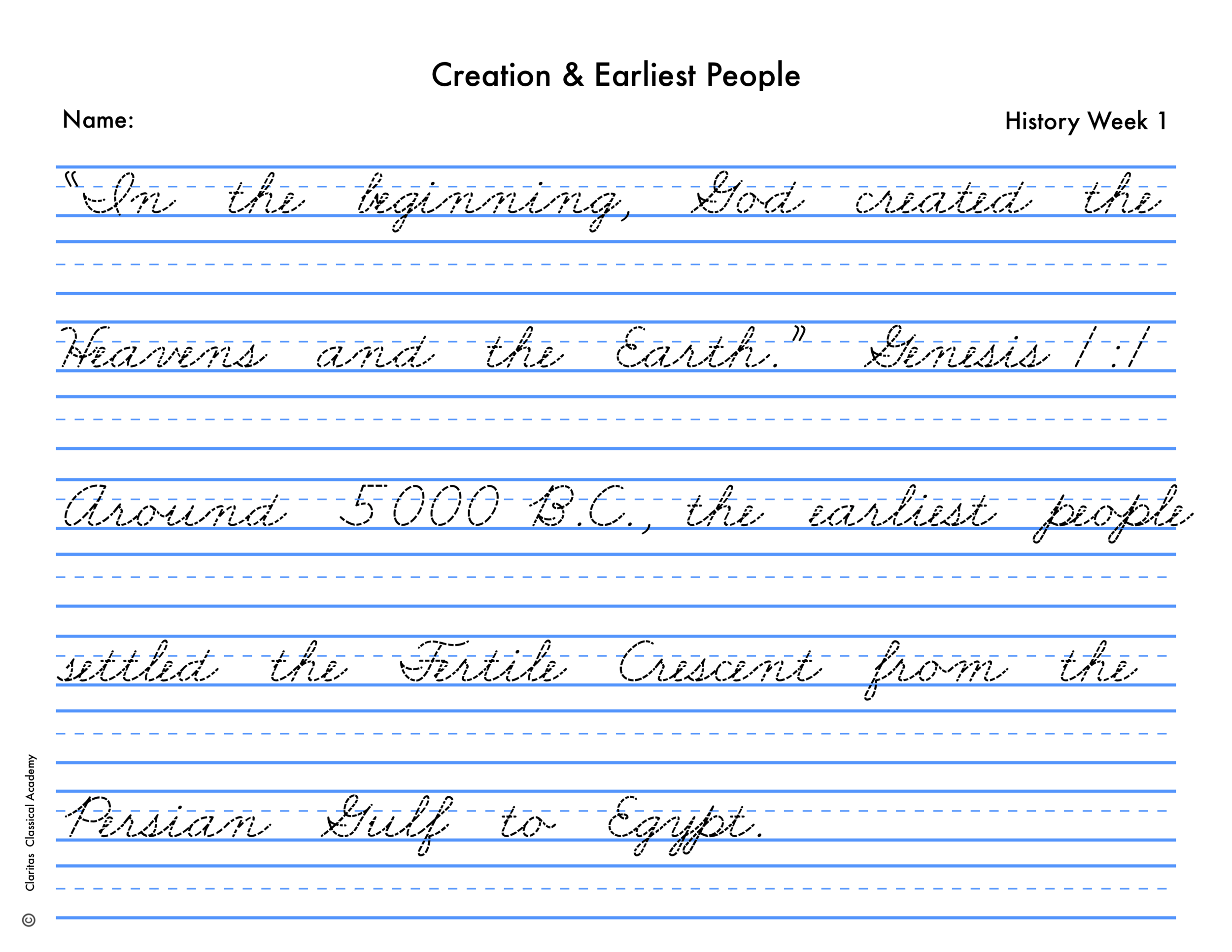 Cycle 1 Cursive Handwriting Sheets: PDF Download — Claritas Publishing