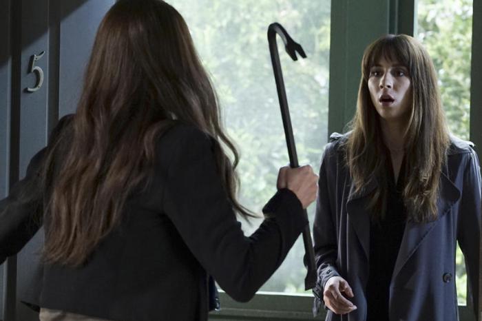 Mary about to attack when she realizes it's just Spencer.