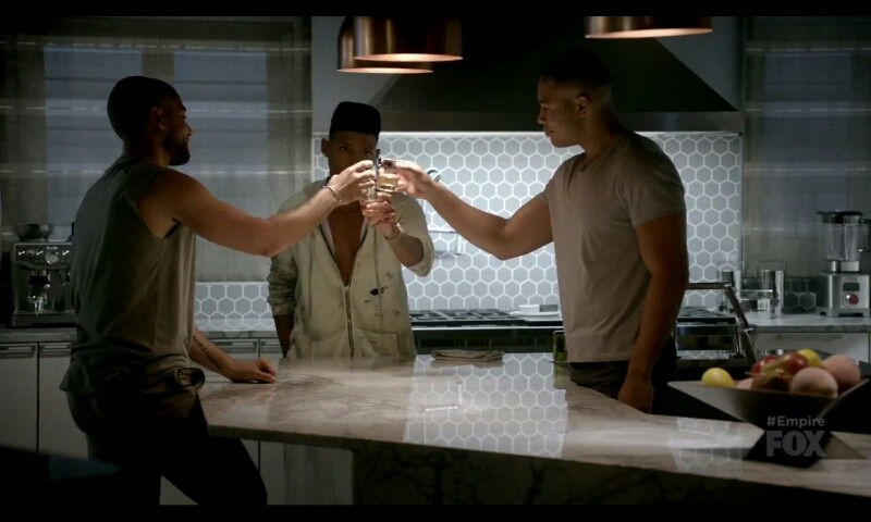 Jamal, Hakeem and Andre toast to the new life of Empire, Baby Bella.