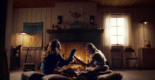 Wynonna and Waverly laugh.gif
