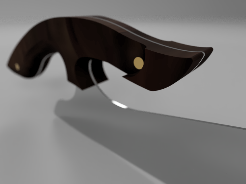 A detail of my 3D model, highlighting the handle.