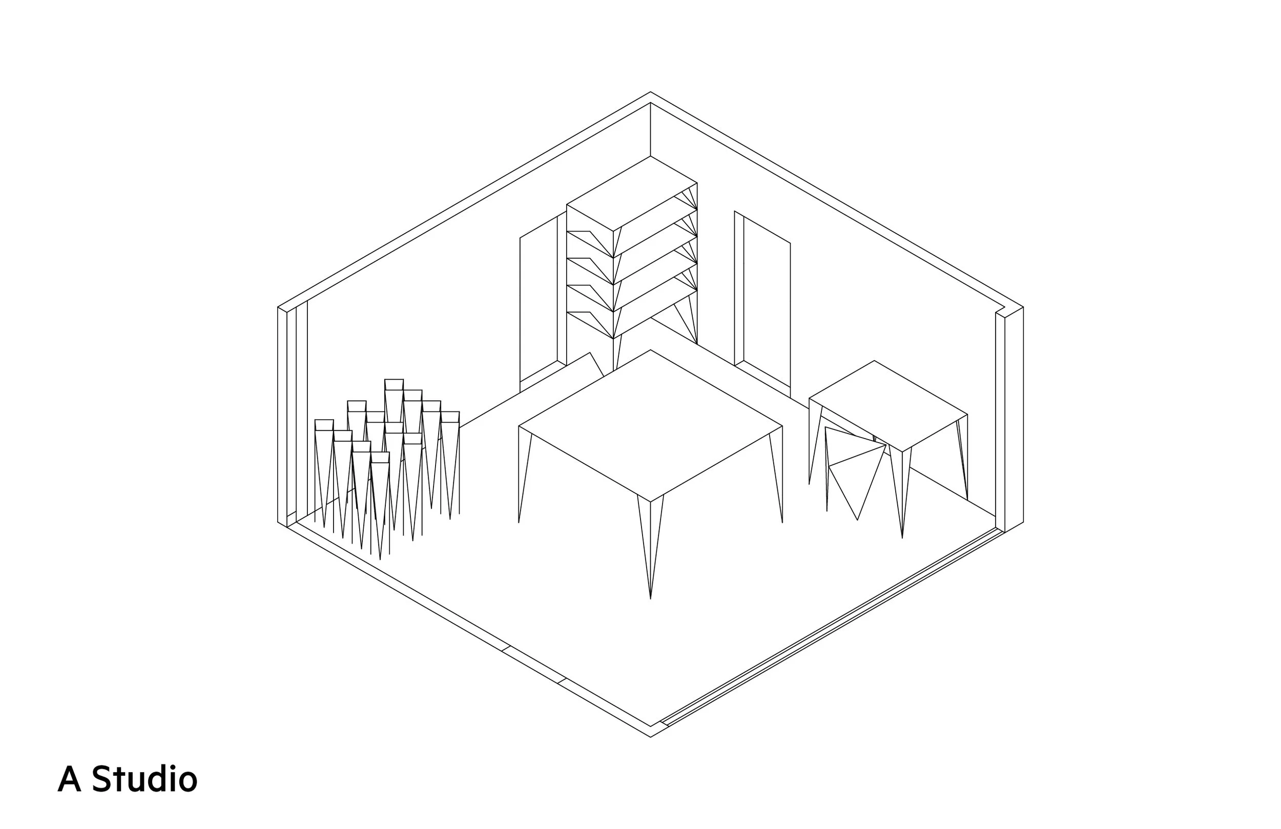 Entire rooms can be made up using this system, and then the furniture can be broken down and stored.