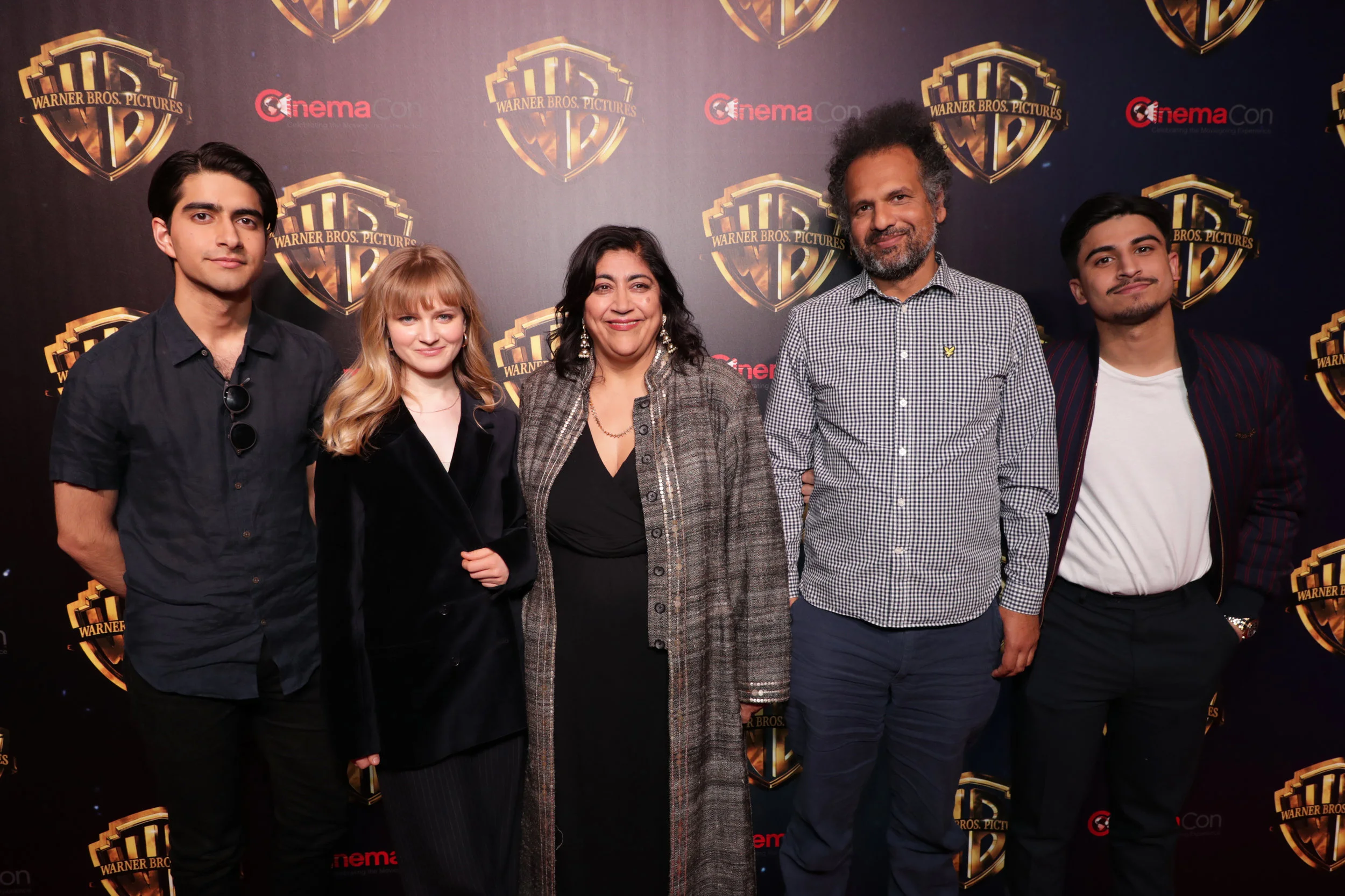 Copyright: © 2019 WARNER BROS. ENTERTAINMENT INC / Photo Credit: Dan Steinberg Aaron Phagura, Nell Williams, Gurinder Chadha, Writer/Director/Producer, Sarfraz Manzoor, Writer, Viveik Kalra / Warner Bros. The Big Picture 2019 at CinemaCon 2019 at The Colosseum at Caesar's Palace, Las Vegas, NV, USA - 2 April 2019