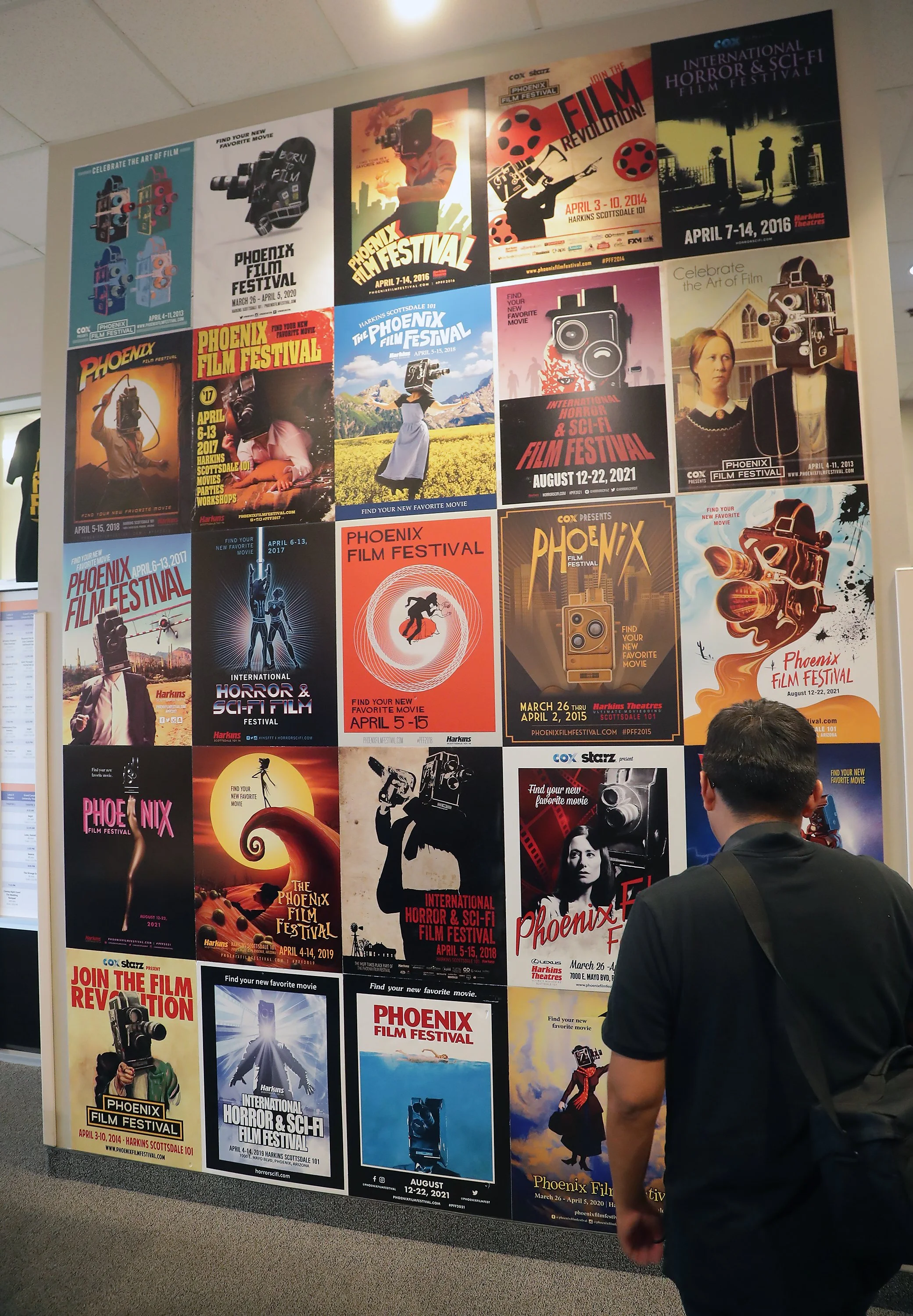Poster wall in the Phoenix Film Festival Ticket Center