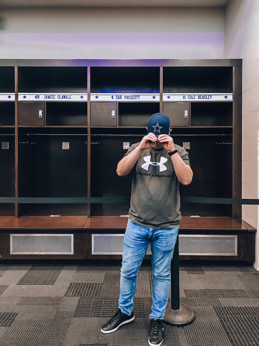Locker Room at the ATT Stadium in Dallas, Texas