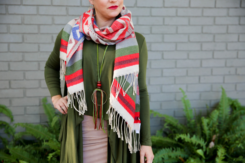  Aztec Fringe Blanket Scarf, $28 