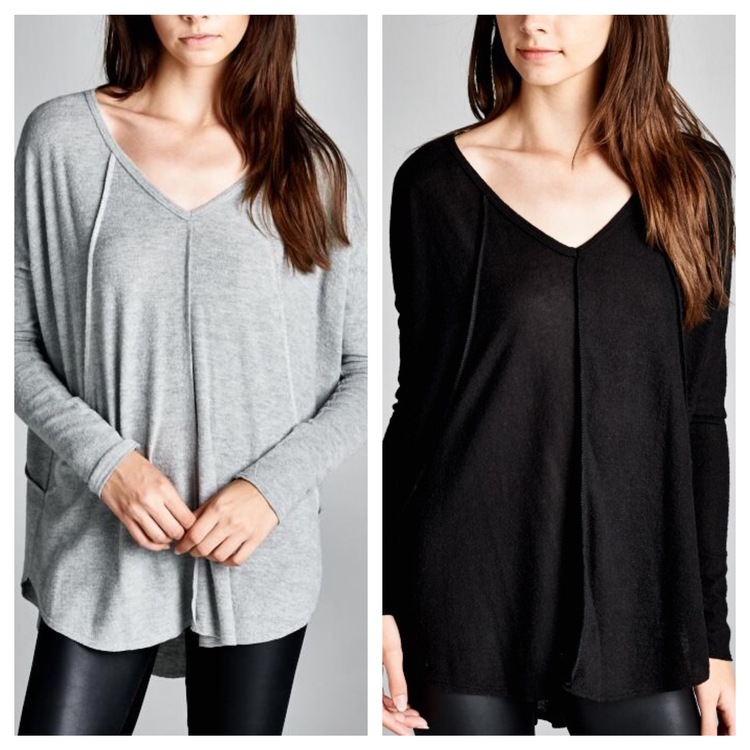 If cozy, comfy, and soft are requirements for any Christmas gift you give... THIS TOP is what you need! It has a high/low hem and super soft brushed/fuzzy material. You will never tire of hearing what a great gift-giver you are if you gift this to someone on your list! Top is $25. 