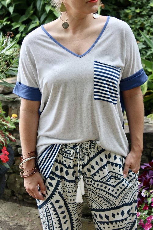 Mixing patterns with our Tribal Print Pant.