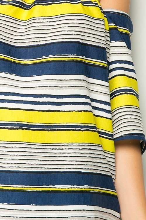 Classic stripes but off the shoulder top!