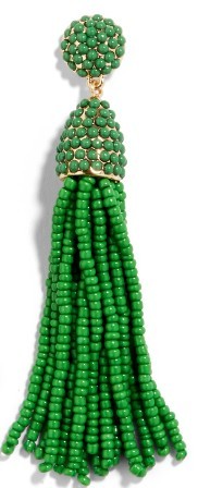 Emerald Beaded Tassel Earring $32