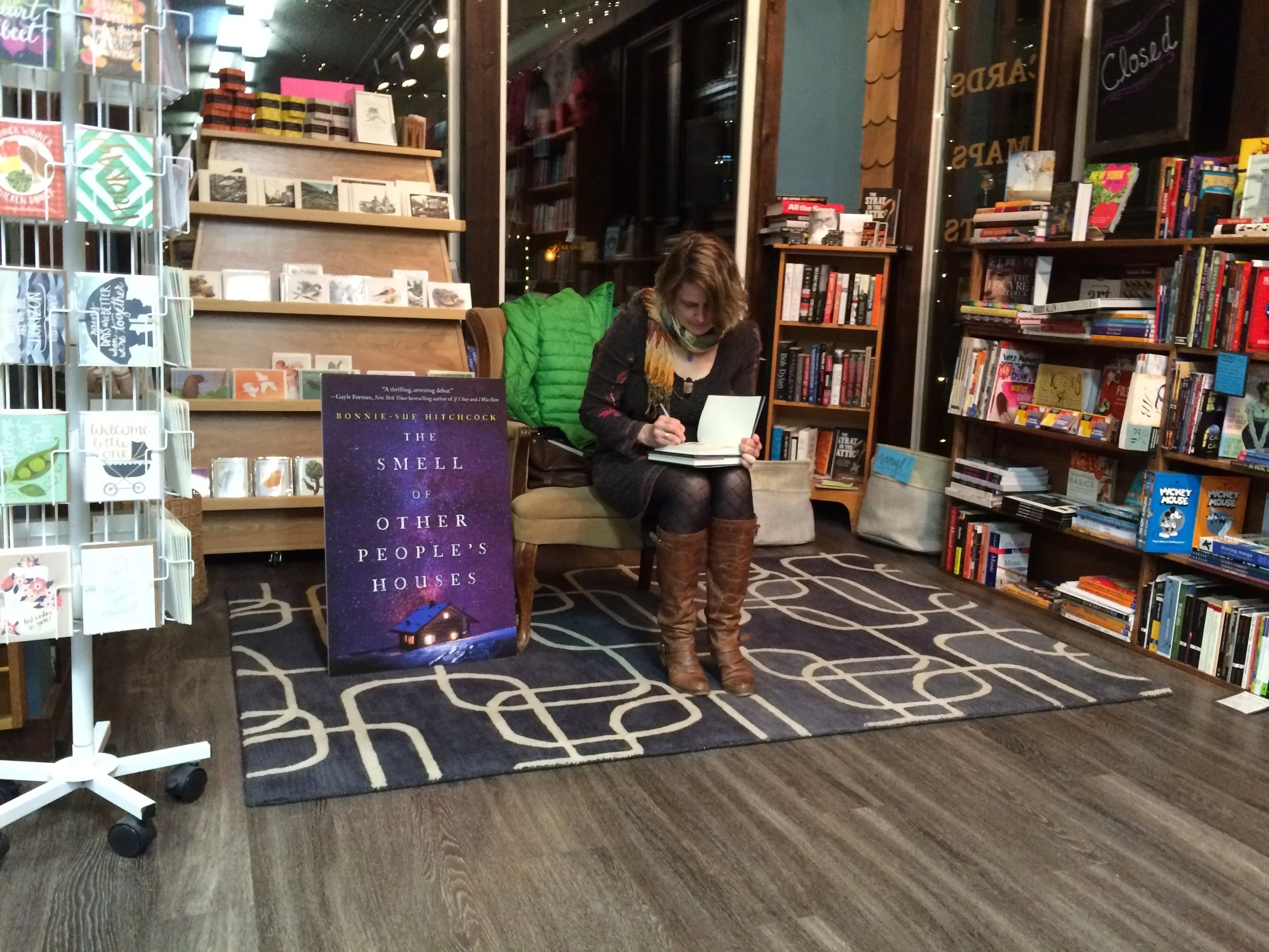 Signing at Old Harbor Books (Photo: Loren Waxman)