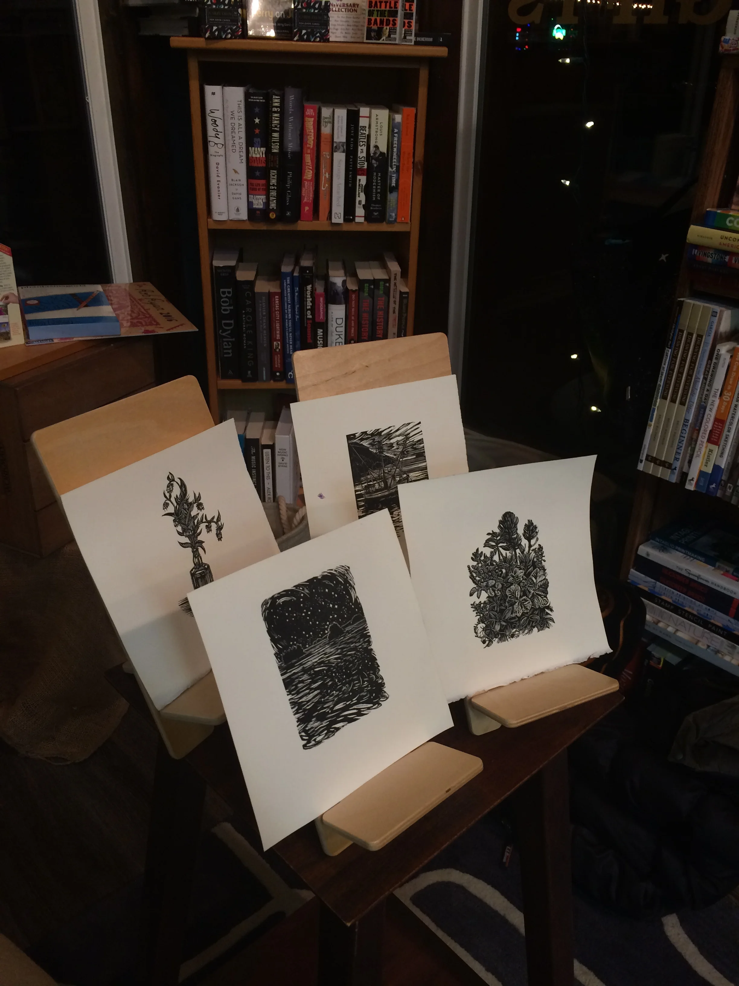 Rebecca Poulson's Wood engravings that appear in the book. (Photo: Loren Waxman)