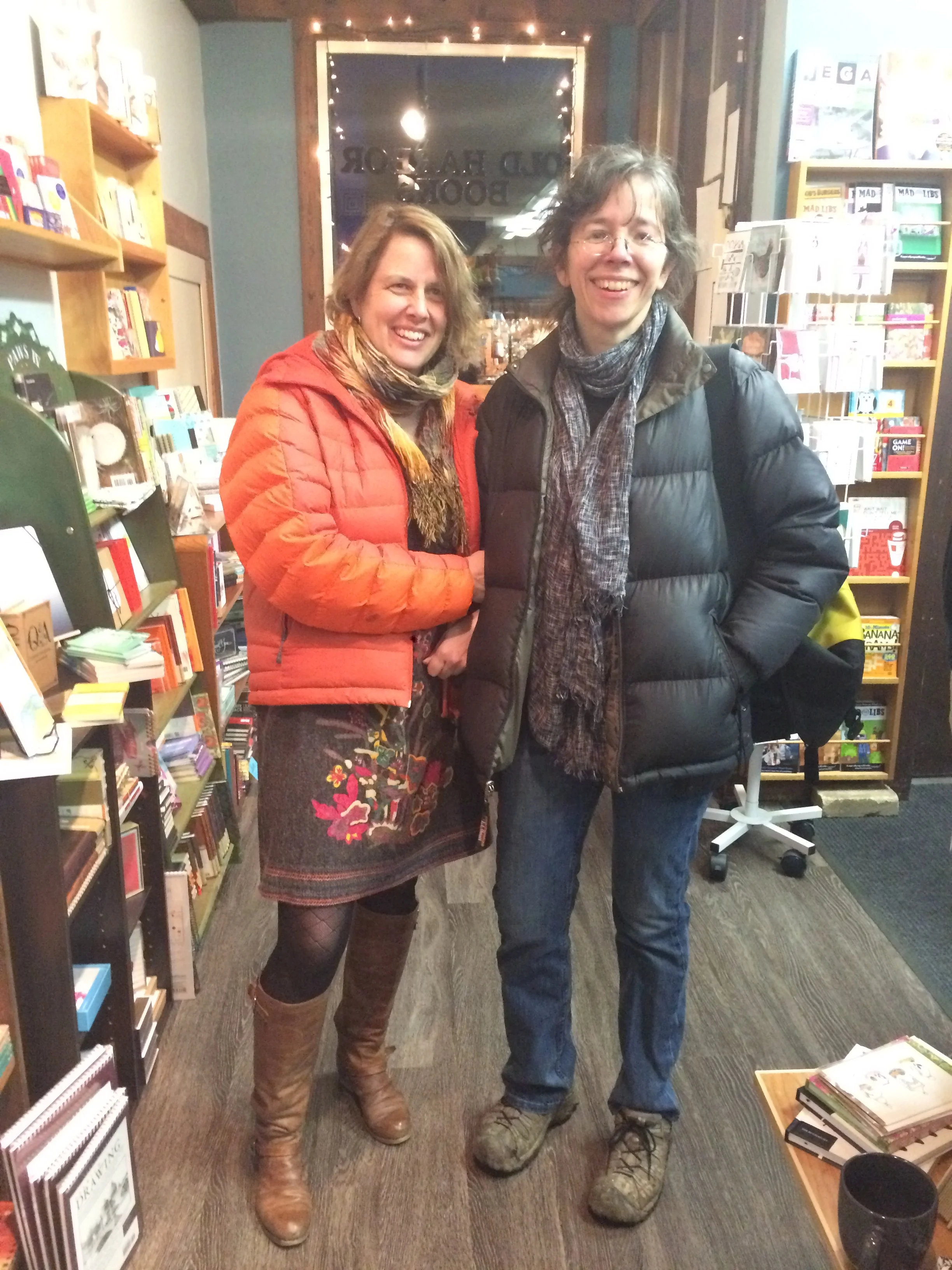 Me and Artist Rebecca Poulson, whose wood engravings are featured in The Smell of Other People's Houses. (Photo: Loren Waxman)