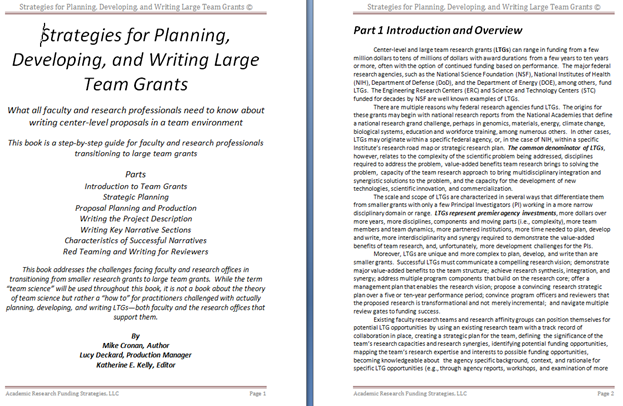 Strategies for Planning, Developing, and Writing Large Team Grants -- Institutional Purchase