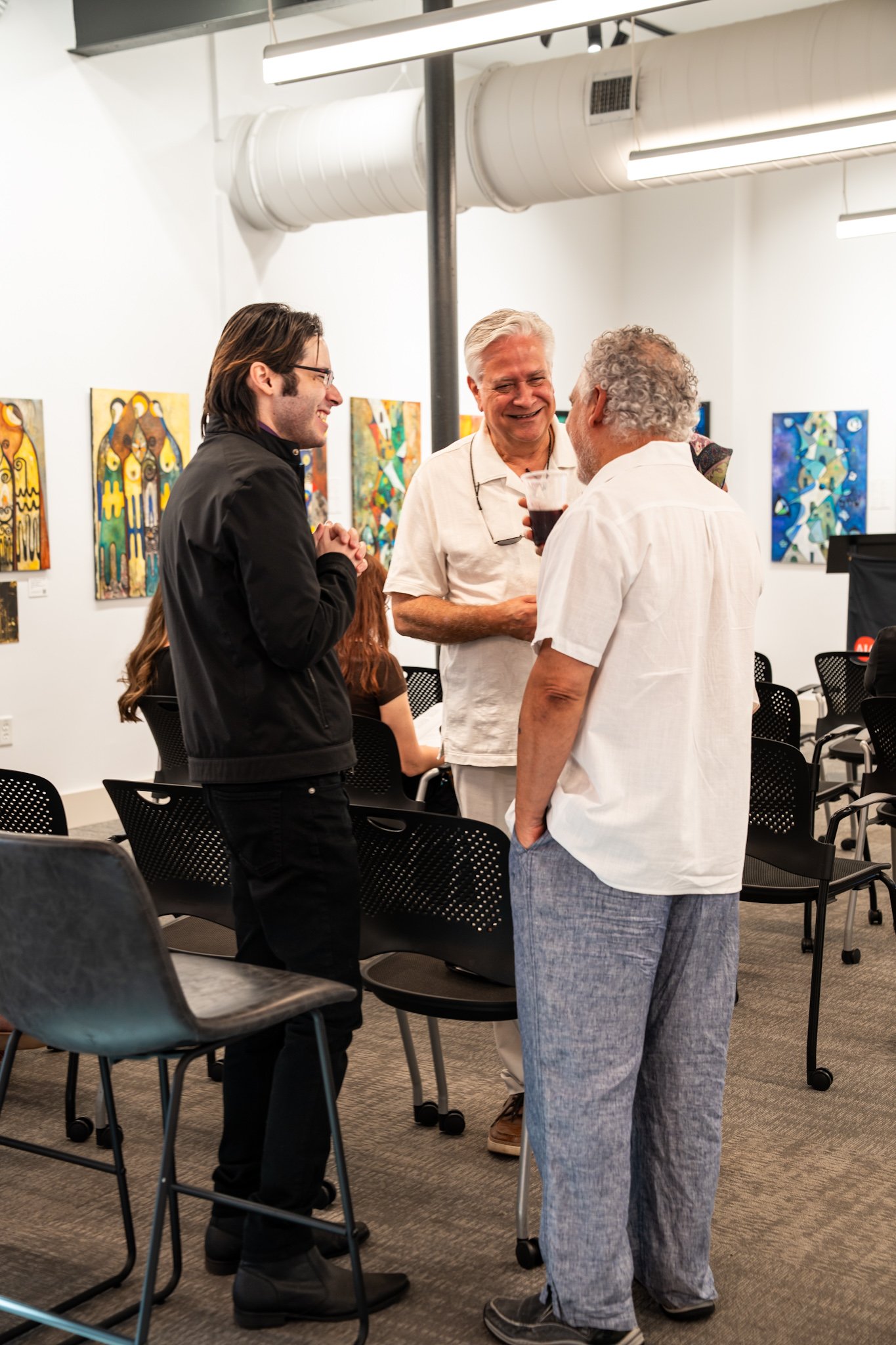 Antonio & Galban & guy at Gaudi Exhibit.JPG