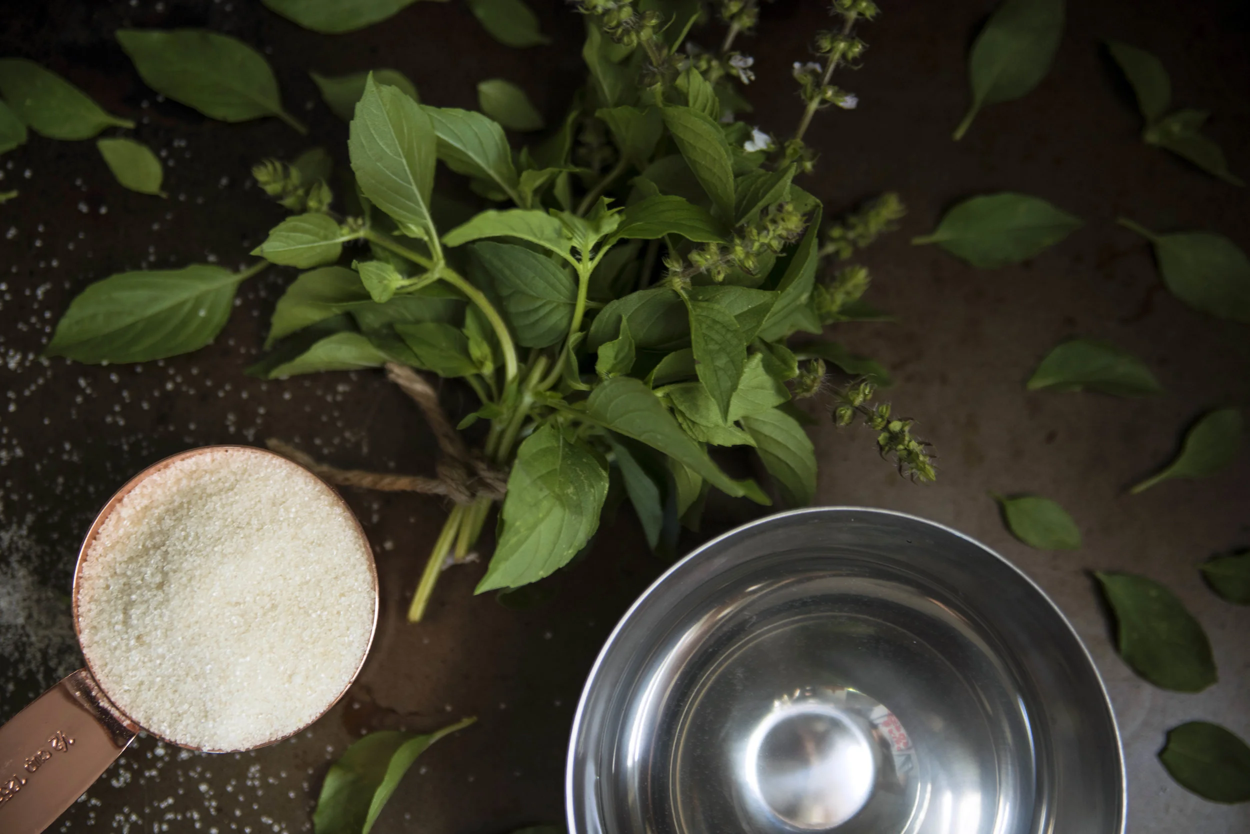 Lemon basil simple syrup...deconstructed.