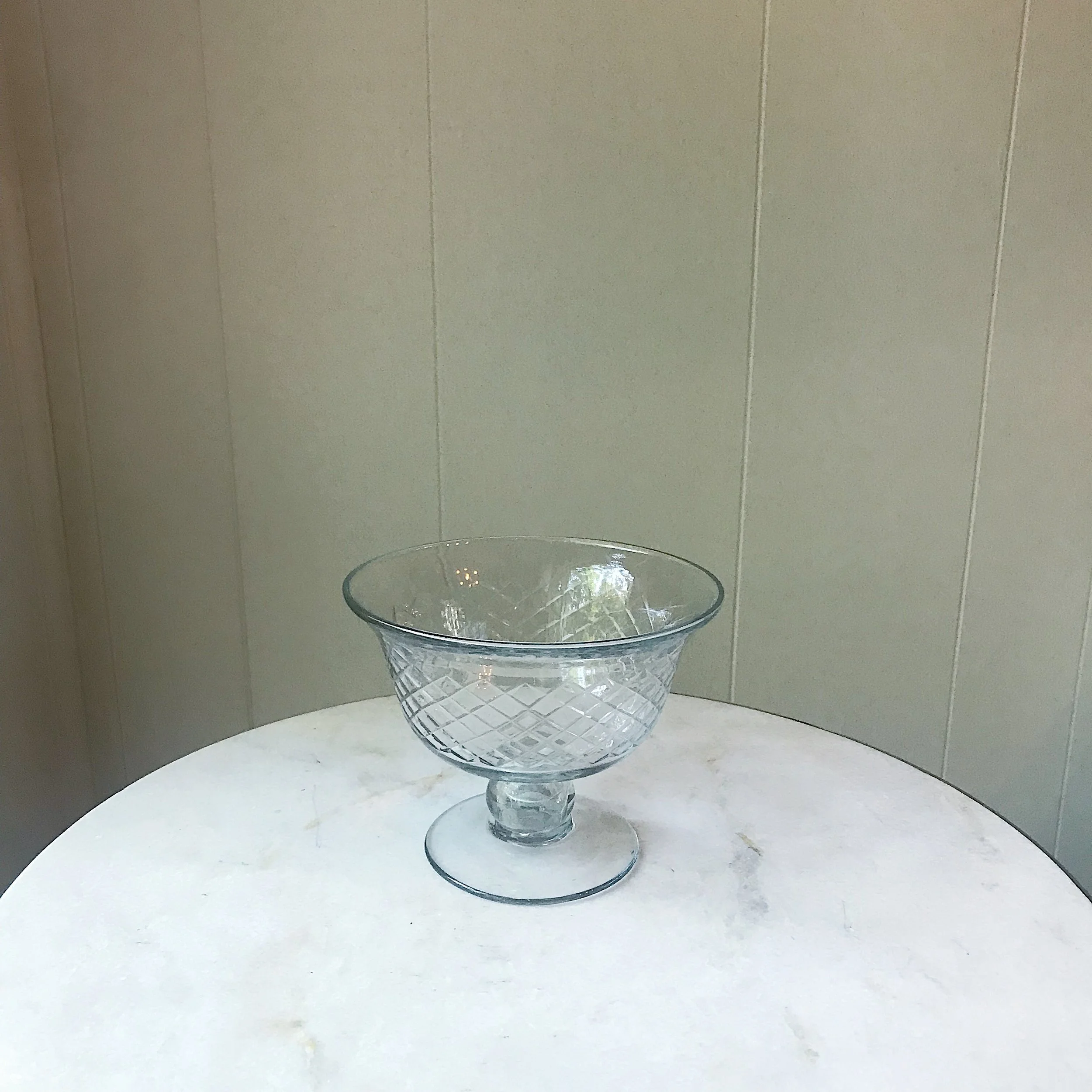 Etched Glass Compote