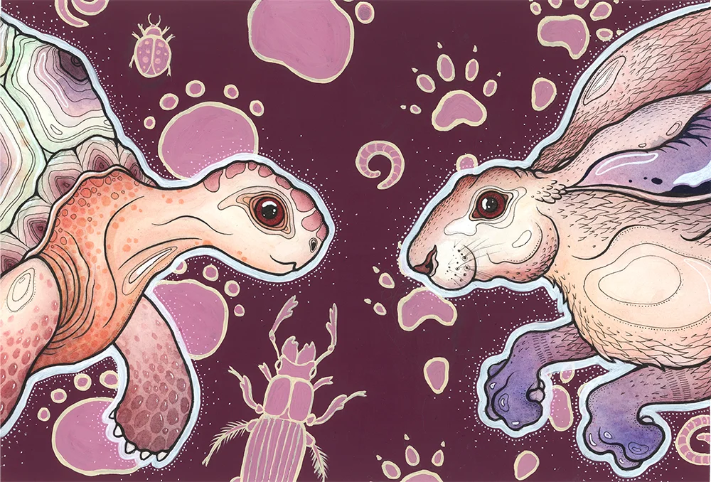 The Tortoise and The Hare 2017 Exhibited in Paper+Pixel , Collingwood Gallery via Illustrator's Australia