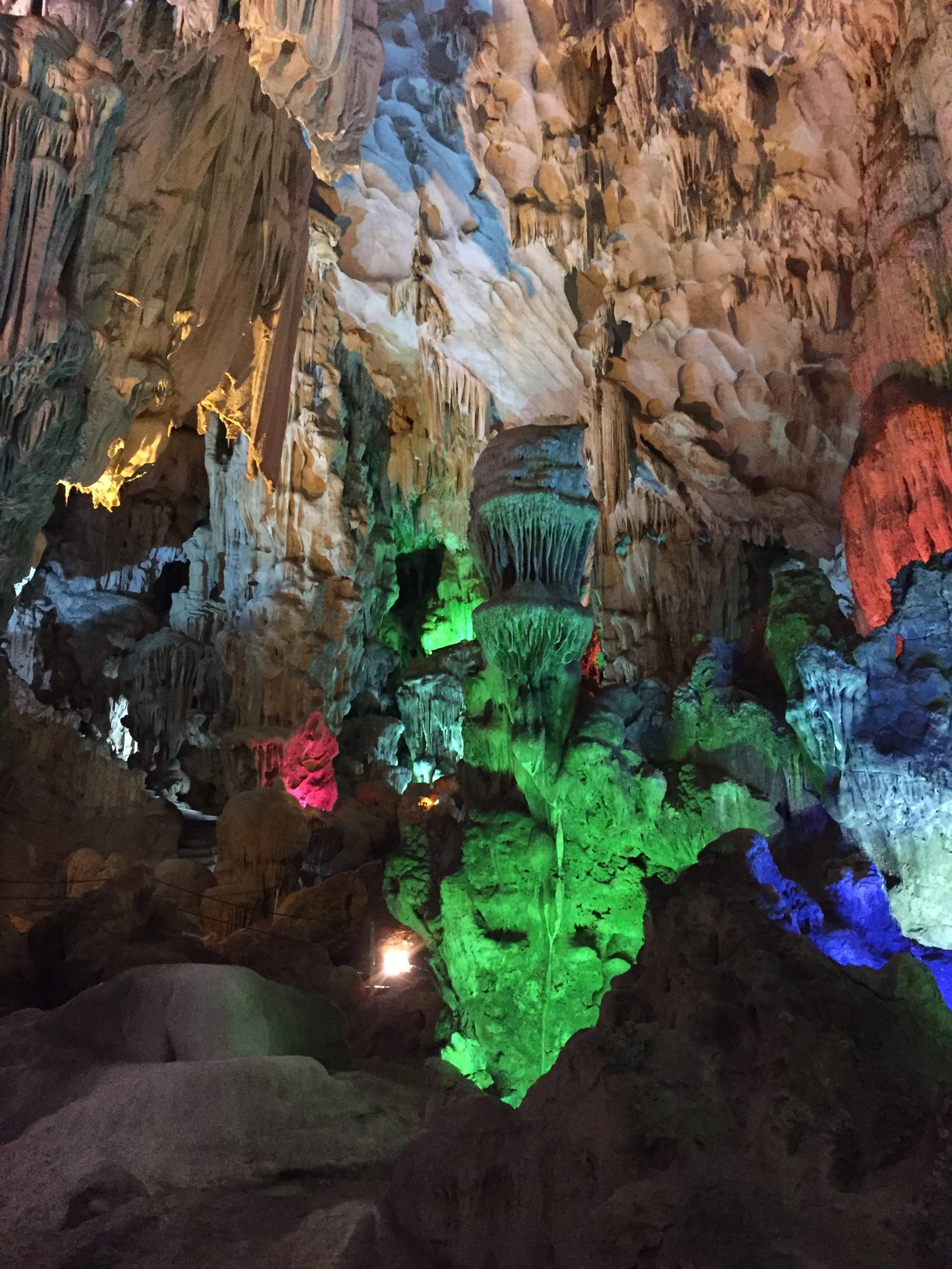  We did a hike through a huge cave. They had it all lit up with colored lights inside. It was pretty neat! 