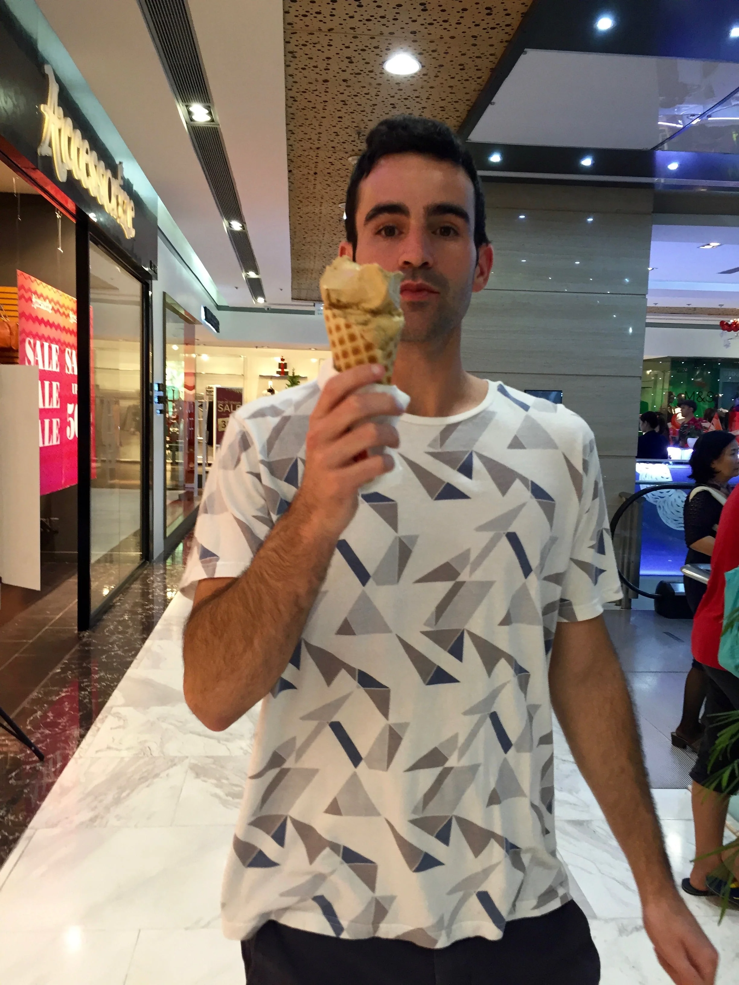  Derek was obsessed with coffee ice cream throughout the whole trip... 